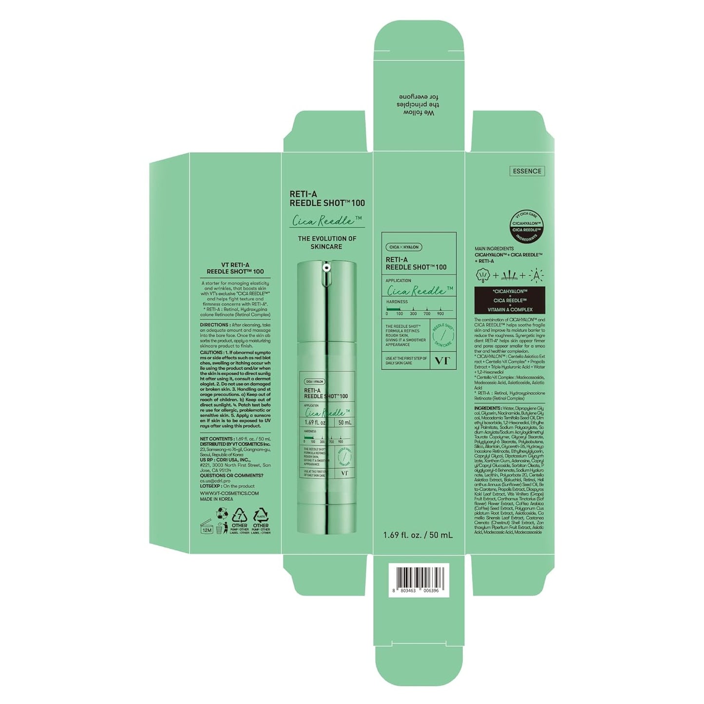 VT Cosmetics Reti-A Reedle Shot 100 Serum 1.69 fl oz. 50 ml