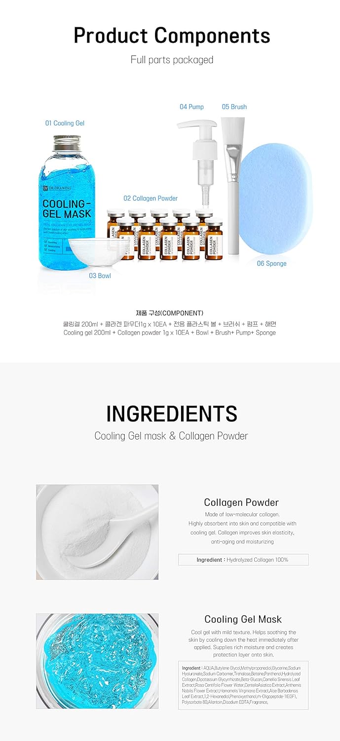 Dr. Drawing Real Collagen Cooling Gel Mask (Soothing & Moisturizing) - Fox|PharmaDR.DRAWING