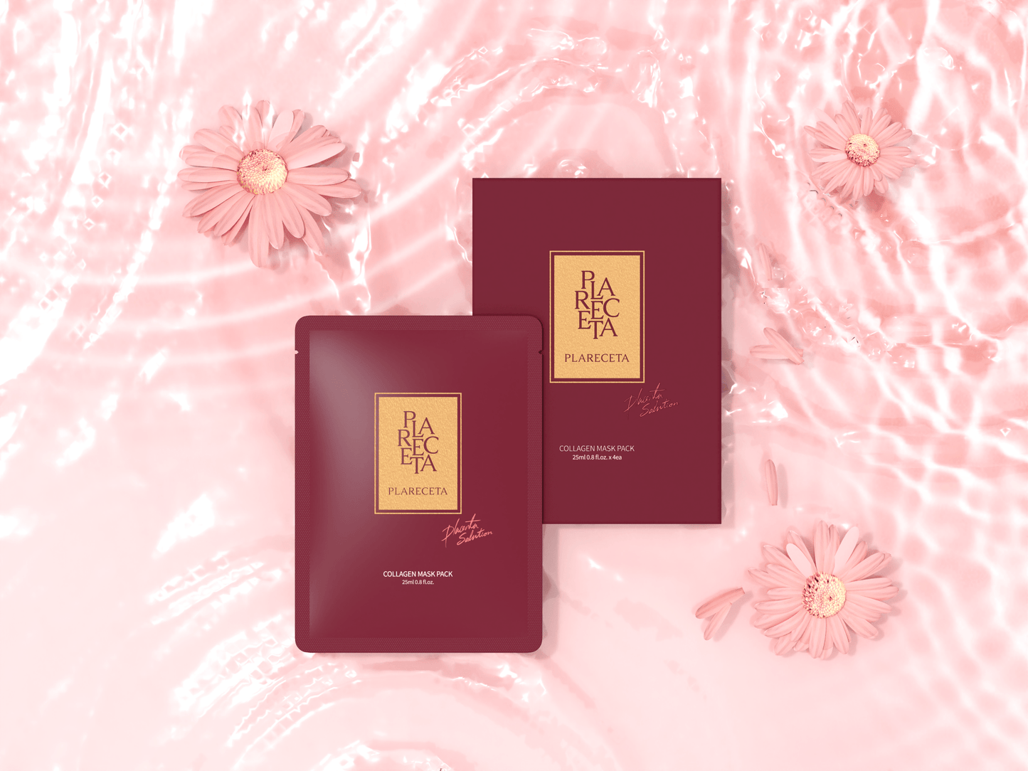 Plareceta Collagen Mask Pack 1 Box (4 sheets) – Intensive Collagen Sheet Masks - Fox|Pharma