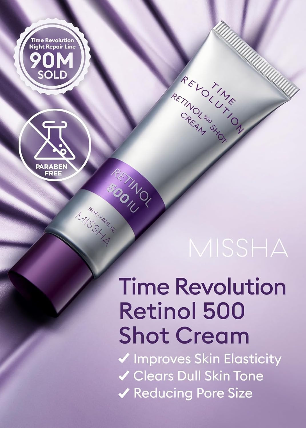 MISSHA Time Revolution Retinol 500 Shot Cream 2.03 fl oz 60 ml
