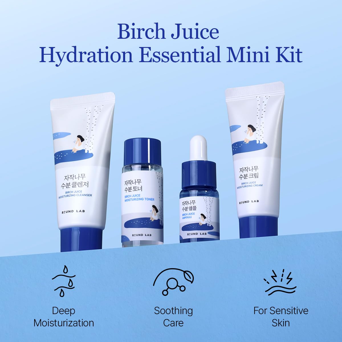 ROUND LAB Birch Juice Moisturizing Trial Kit 4-Piece