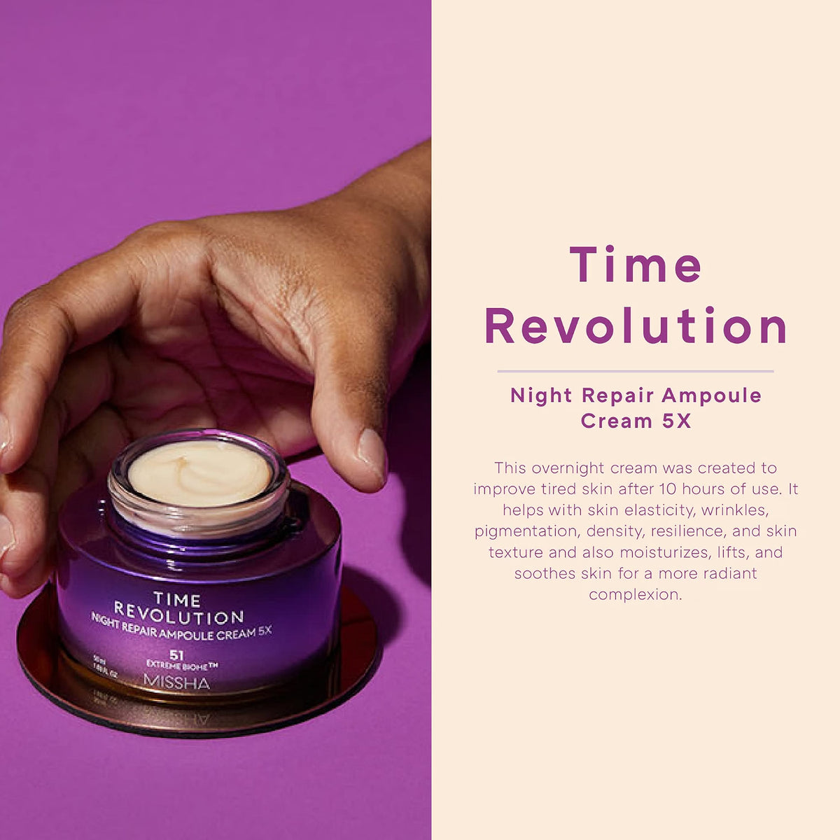 MISSHA Time Revolution Night Repair Ampoule Cream 5X 1.69 fl oz 50 mL