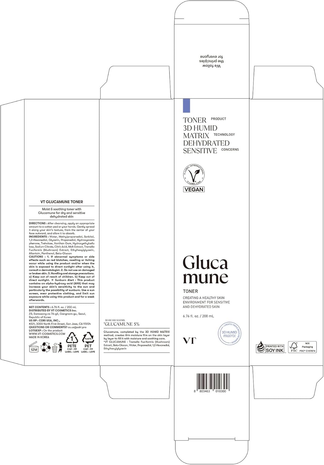 VT GLUCAMUNE TONER 6.76 fl oz. 200ML