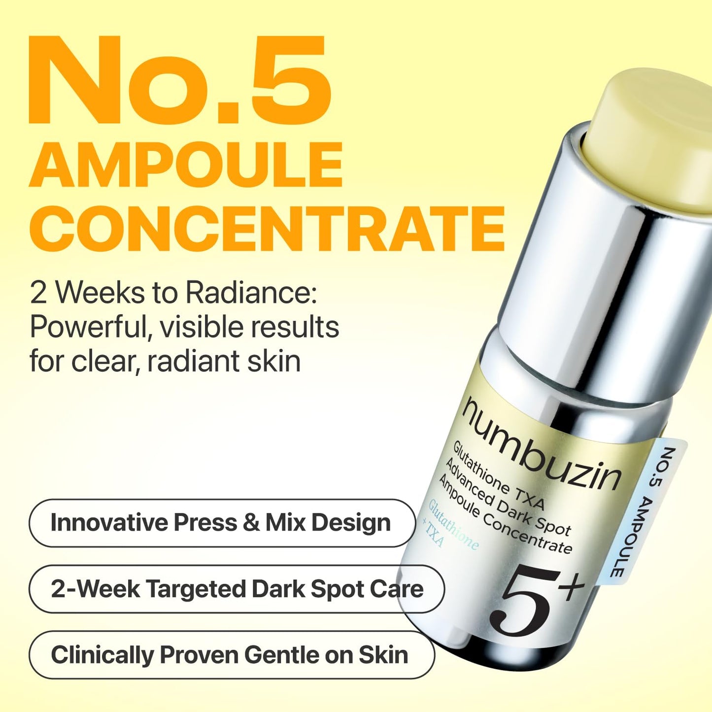 numbuzin No.5+ Glutathione TXA Advanced Dark Spot Ampoule Concentrate 0.35 oz. 10 g