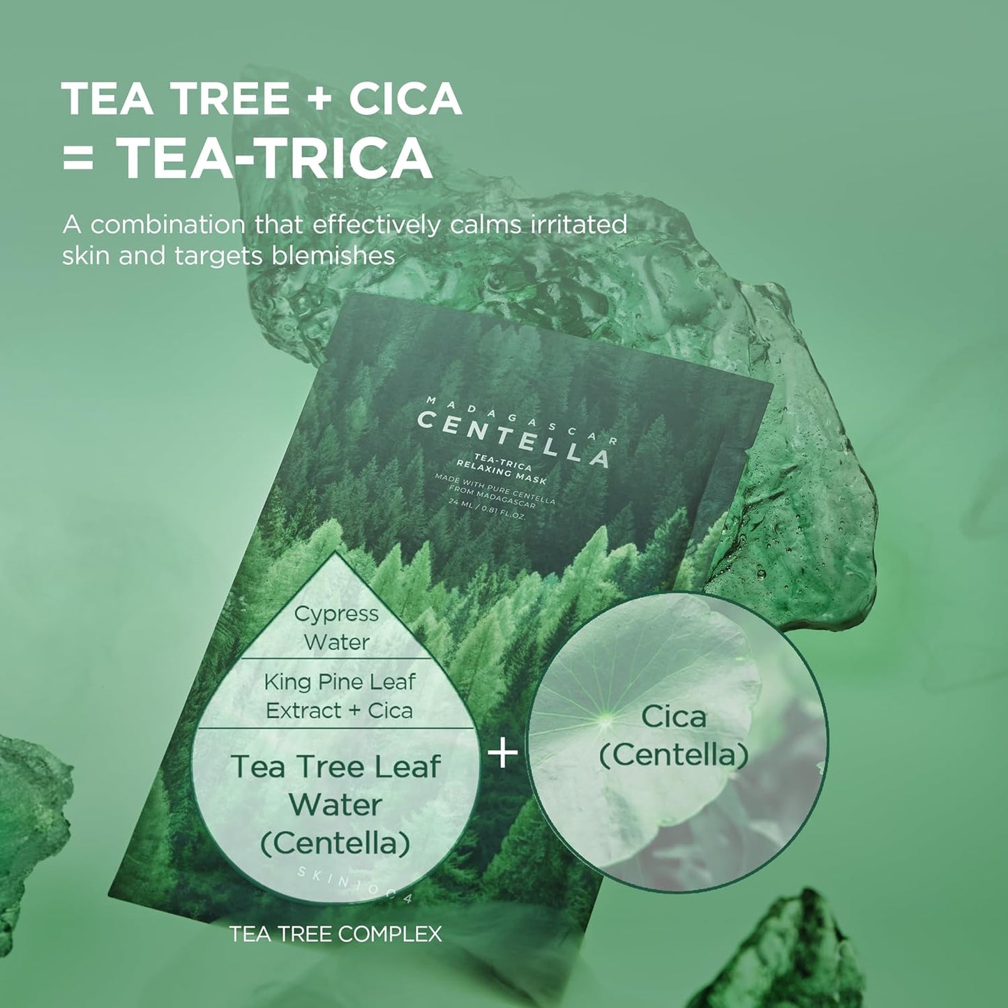 SKIN1004 Madagascar Centella Tea-Trica Relaxing Mask 0.84 fl oz / 25ml * 5ea