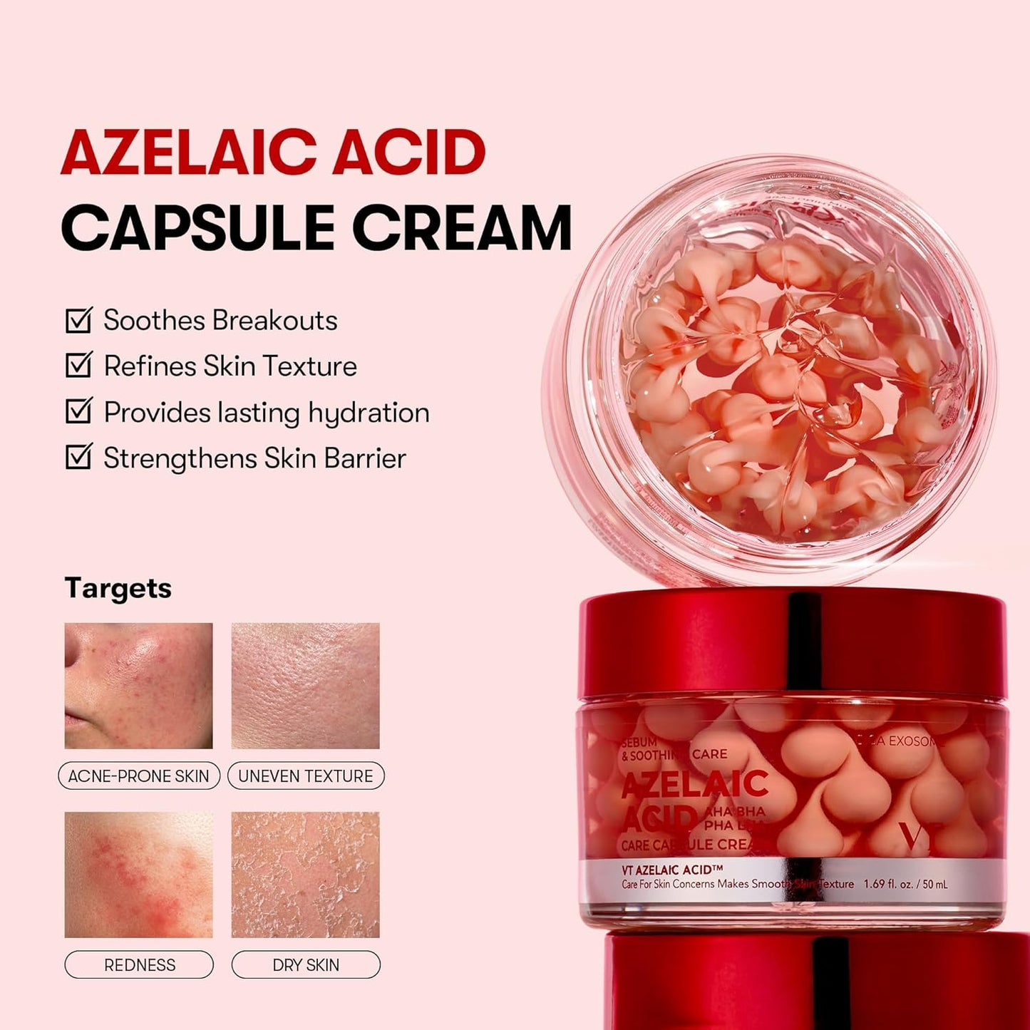 VT Cosmetics Azelaic Acid Care Capsule Cream 1.69 fl. oz. 50 ml
