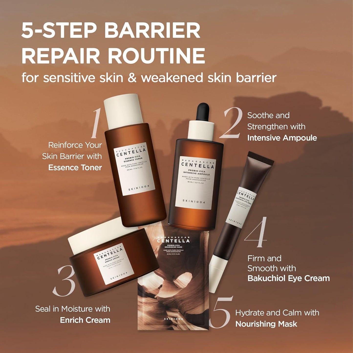 SKIN1004 Madagascar Centella Probio-Cica Nourishing Mask 0.84 oz / 23ml * 5ea
