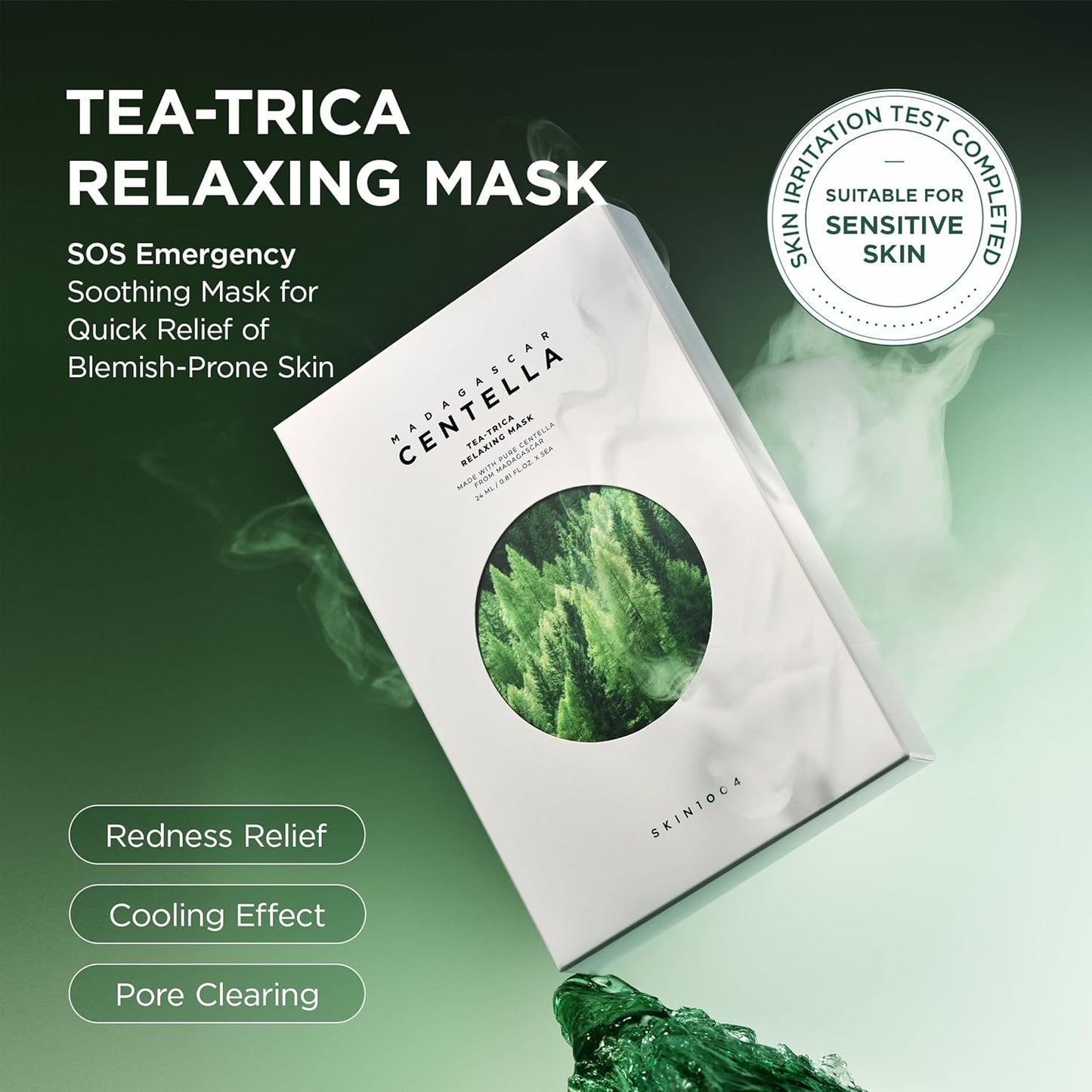 SKIN1004 Madagascar Centella Tea-Trica Relaxing Mask 0.84 fl oz / 25ml * 5ea