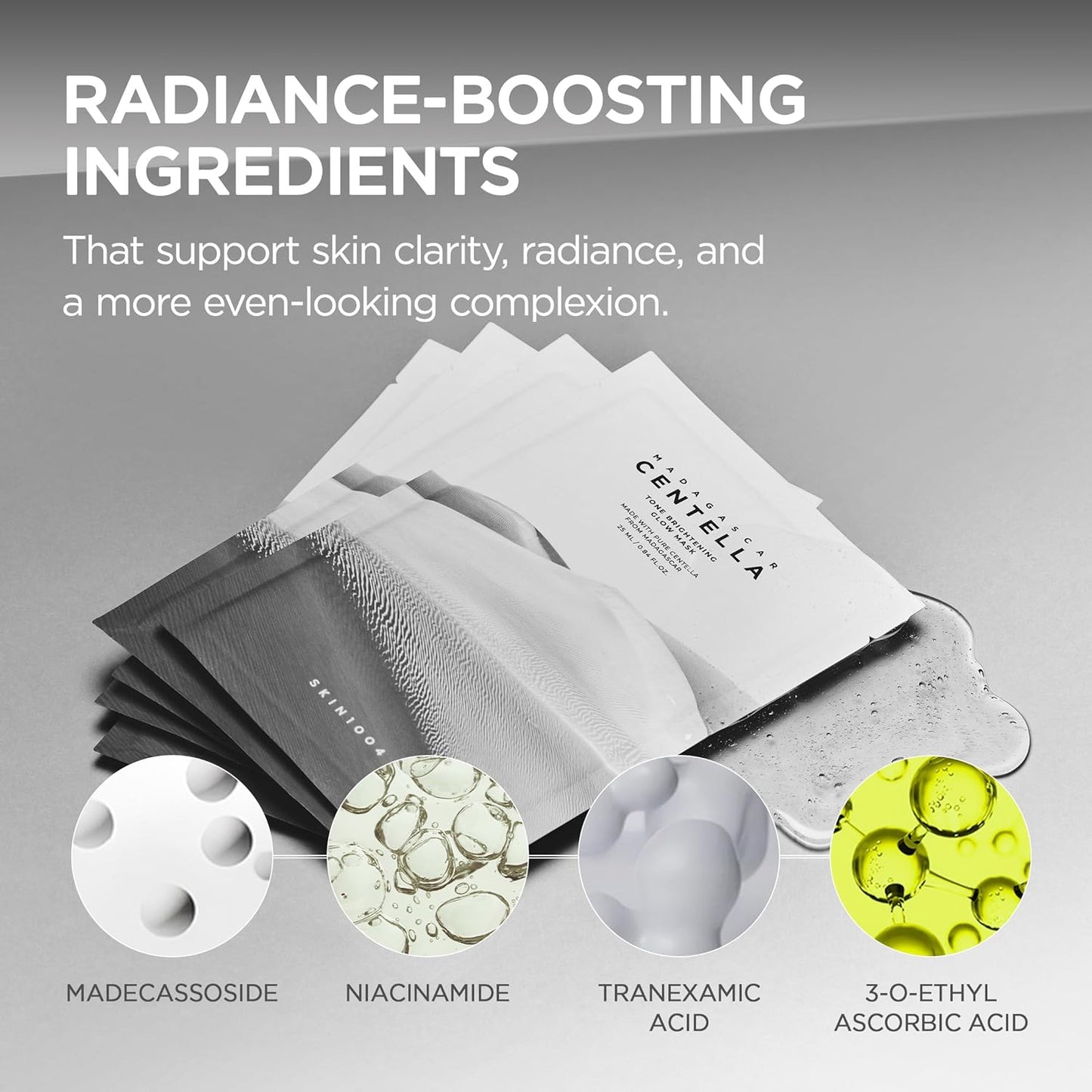 SKIN1004 Tone Balancing Mask, Face Mask Skincare for Dark Spot & Skin Tone 0.84 fl oz / 25ml * 5ea