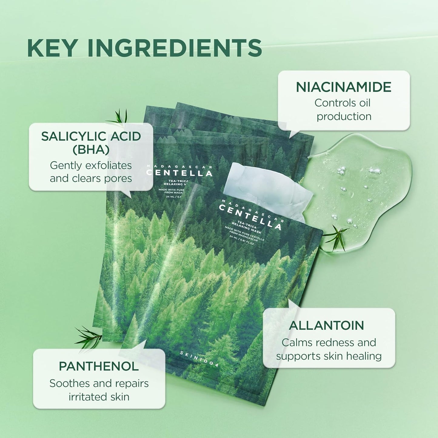 SKIN1004 Madagascar Centella Tea-Trica Relaxing Mask 0.84 fl oz / 25ml * 5ea