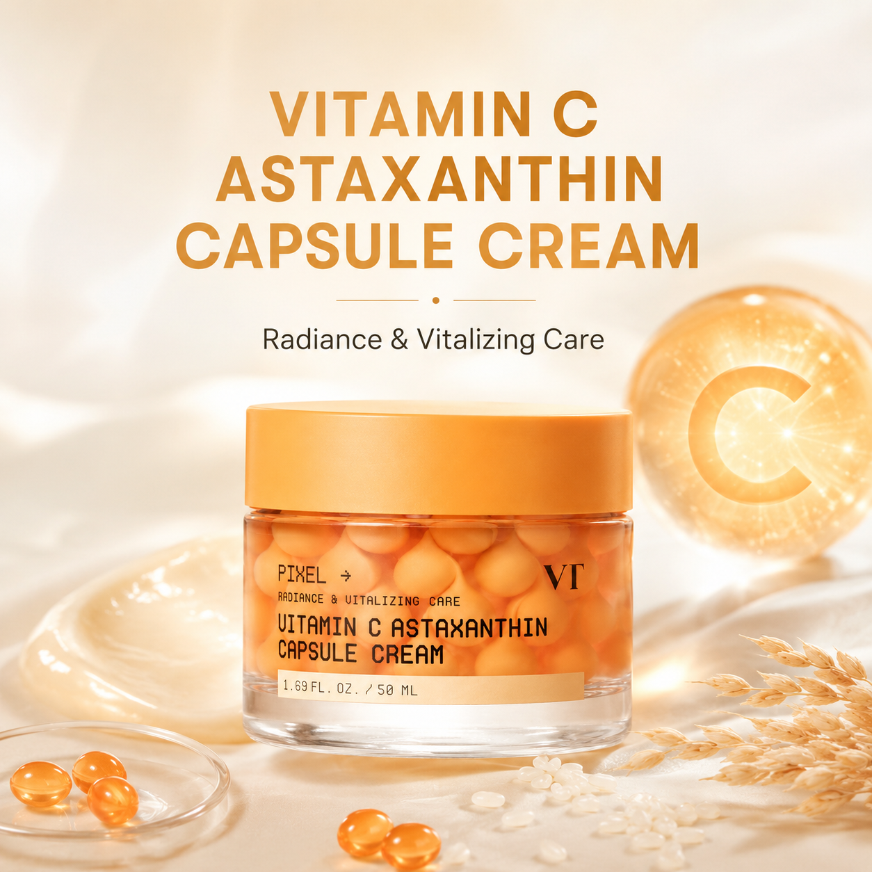 VT Cosmetics Vitamin C Astaxanthin Capsule Cream 1.69 fl. oz. 50 ml