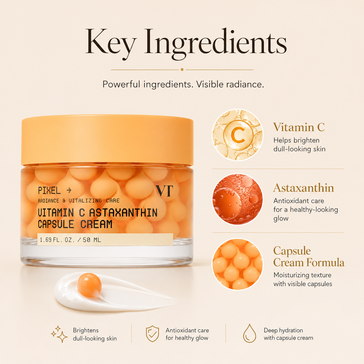 VT Cosmetics Vitamin C Astaxanthin Capsule Cream 1.69 fl. oz. 50 ml
