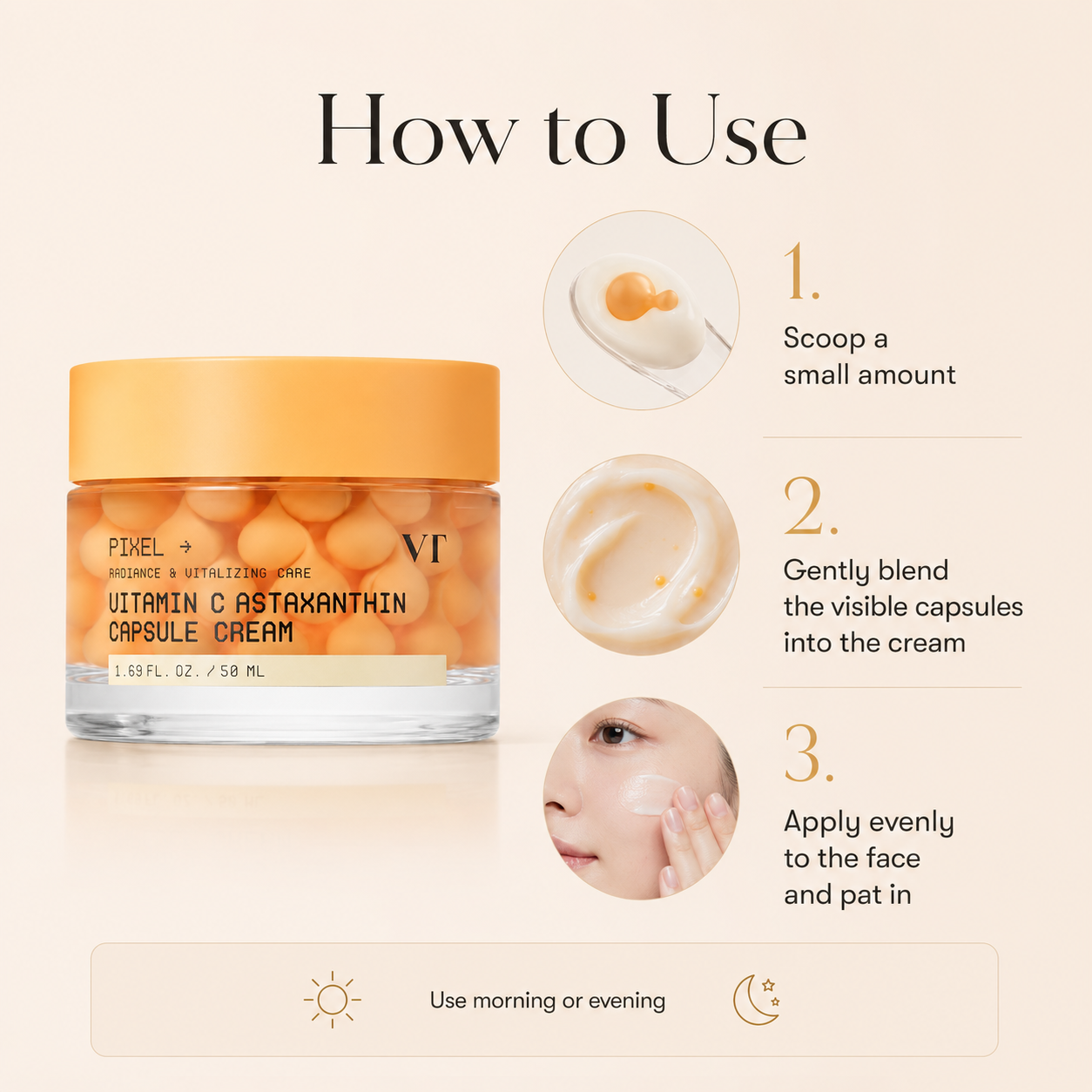 VT Cosmetics Vitamin C Astaxanthin Capsule Cream 1.69 fl. oz. 50 ml