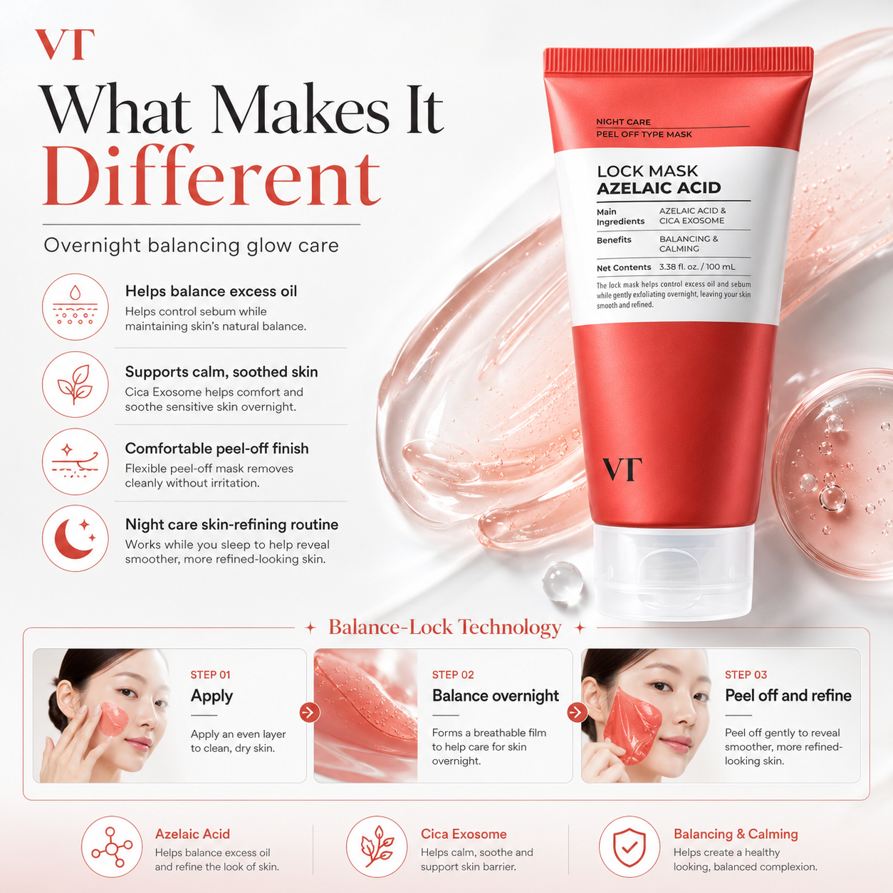 VT Cosmetics AZ Care Lock Mask 3.38 fl. oz. 100 ml