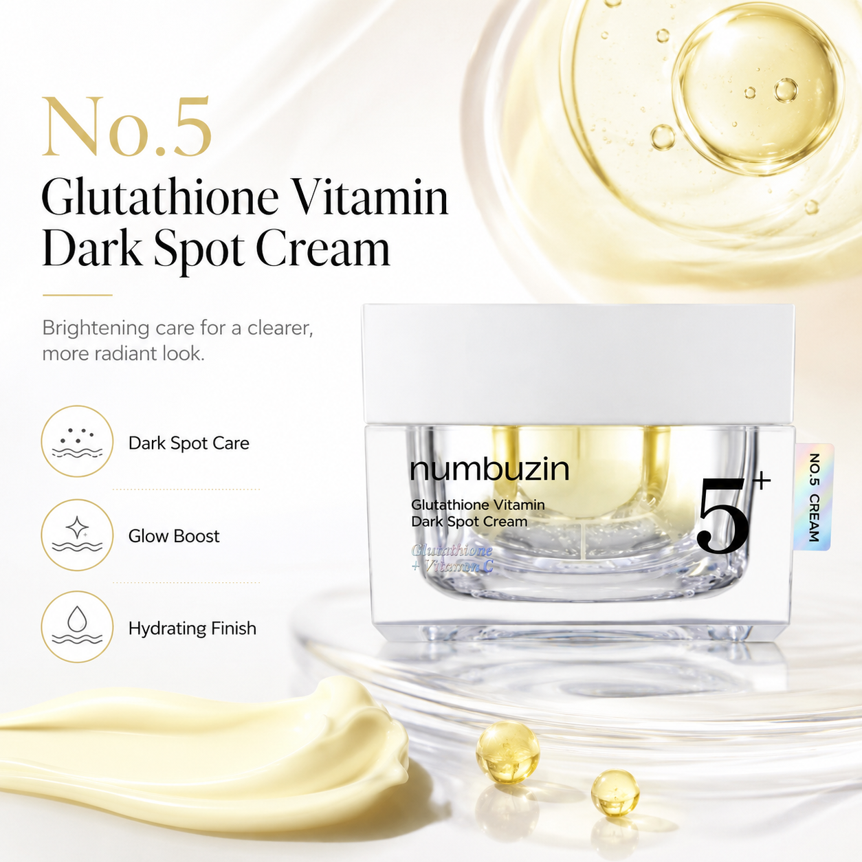 numbuzin No.5+ Vitamin Glutathione Dark Spot Cream 1.69 fl. oz. 50 ml