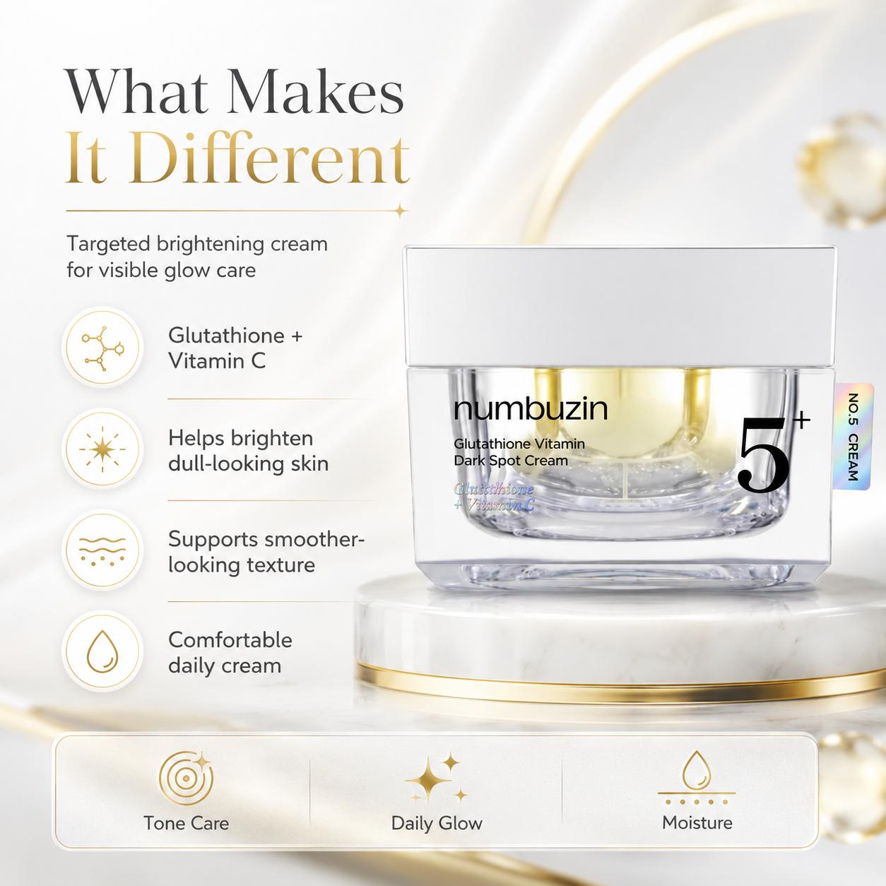 numbuzin No.5+ Vitamin Glutathione Dark Spot Cream 1.69 fl. oz. 50 ml