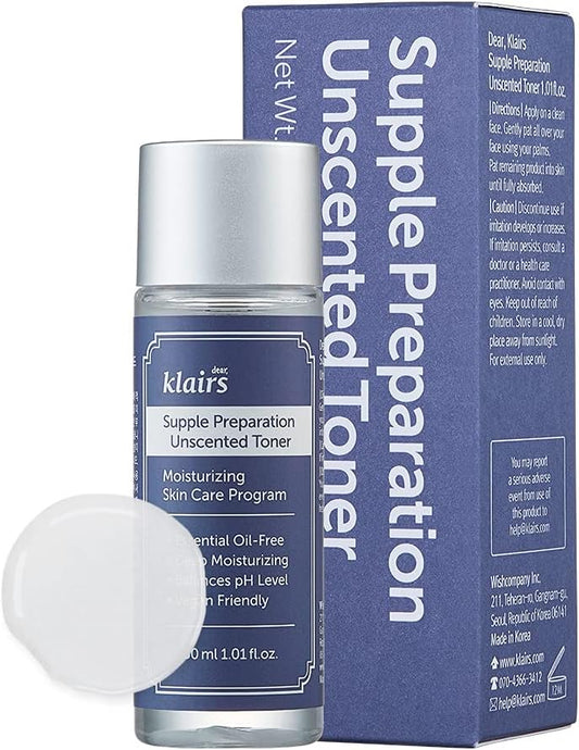 dear, klairs SUPPLE PREPARATION UNSCENTED TONER 1.1 fl.oz/30ML - Fox|Pharma