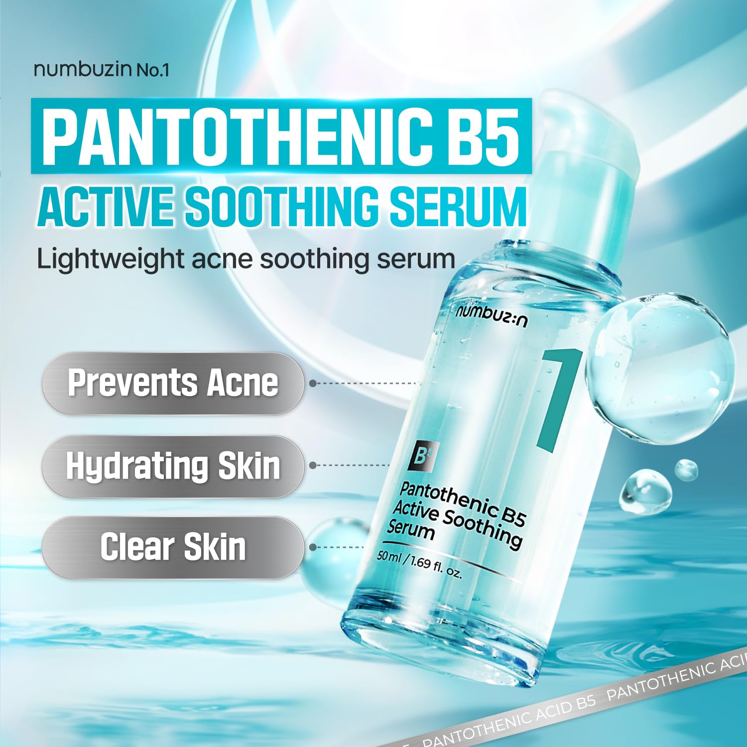 numbuzin No.1 Serum – Pantothenic B5 Active Soothing Serum 1.69 fl. oz. - Fox|Pharma