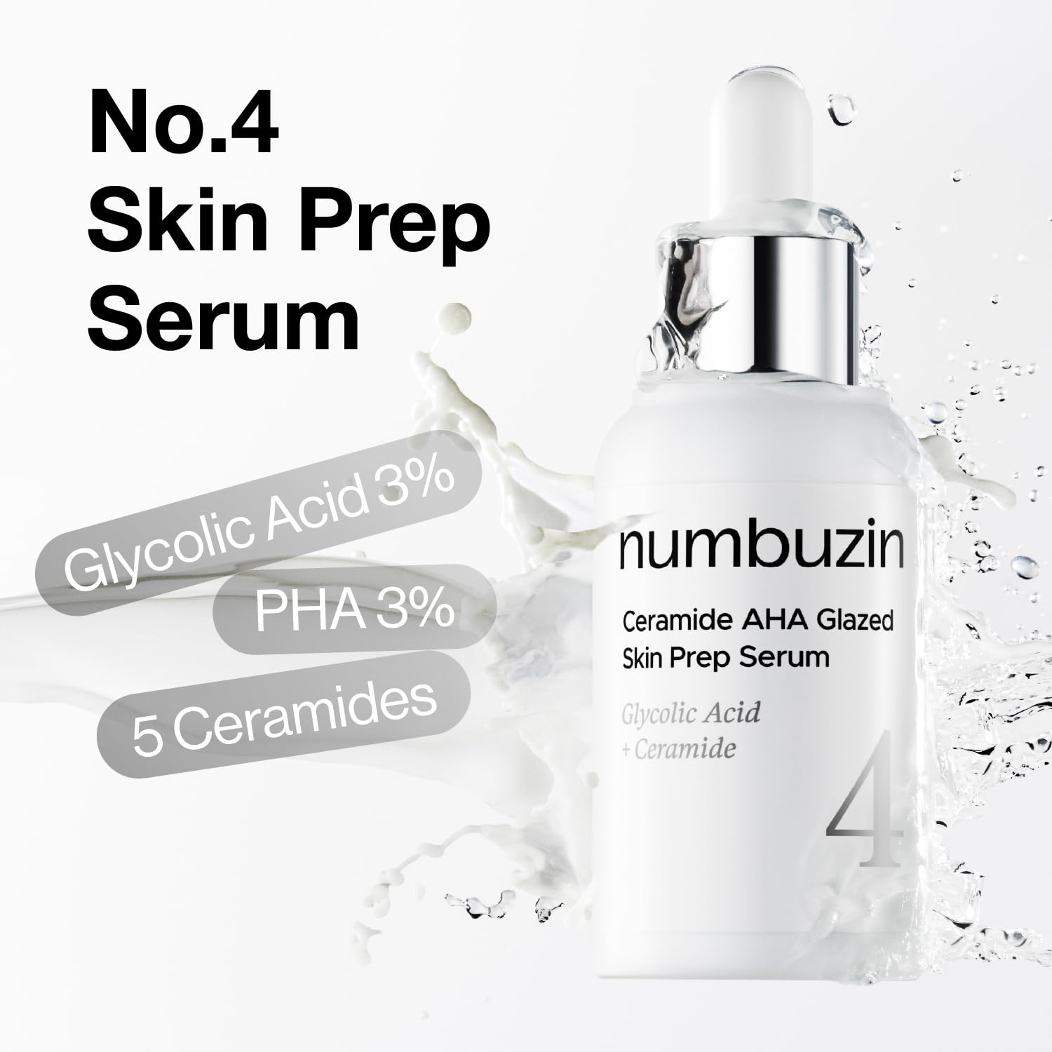 numbuzin No.4 Serum – Ceramide AHA Glazed Skin Prep Serum 1.01 fl.oz - Fox|Pharma